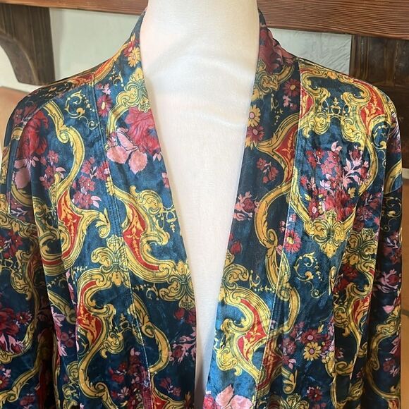 ModCloth Velvet Floral Longline Duster, size L/XL - Picture 2 of 12